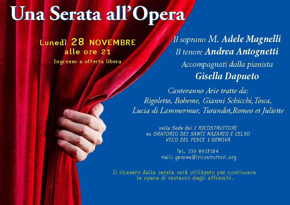 Una Serata all’Opera – 28 Novembre – Genova