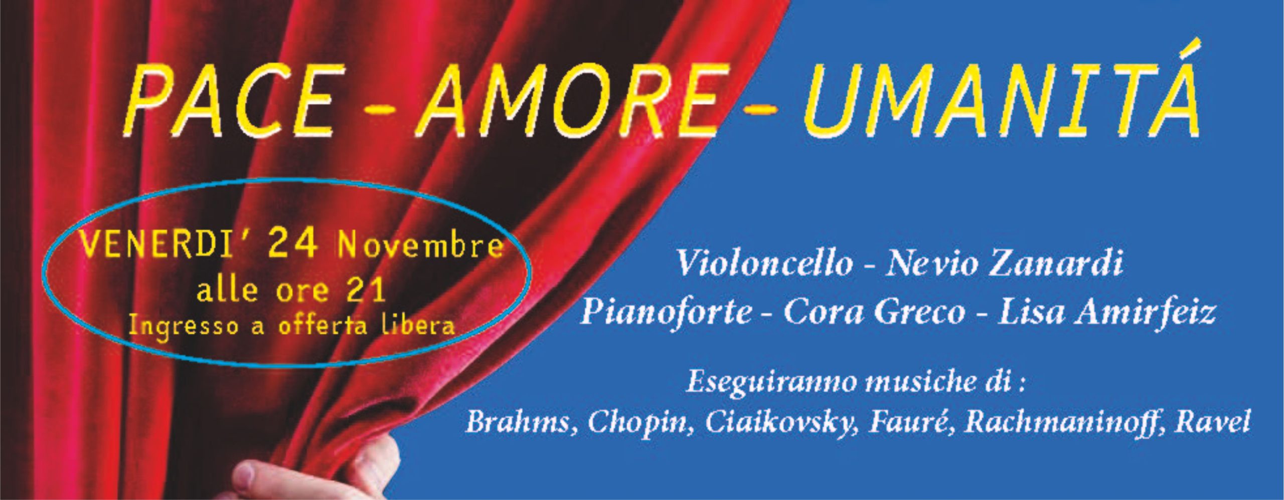 PACE AMORE UMANITA’ Concerto – Genova – 24 Novembre