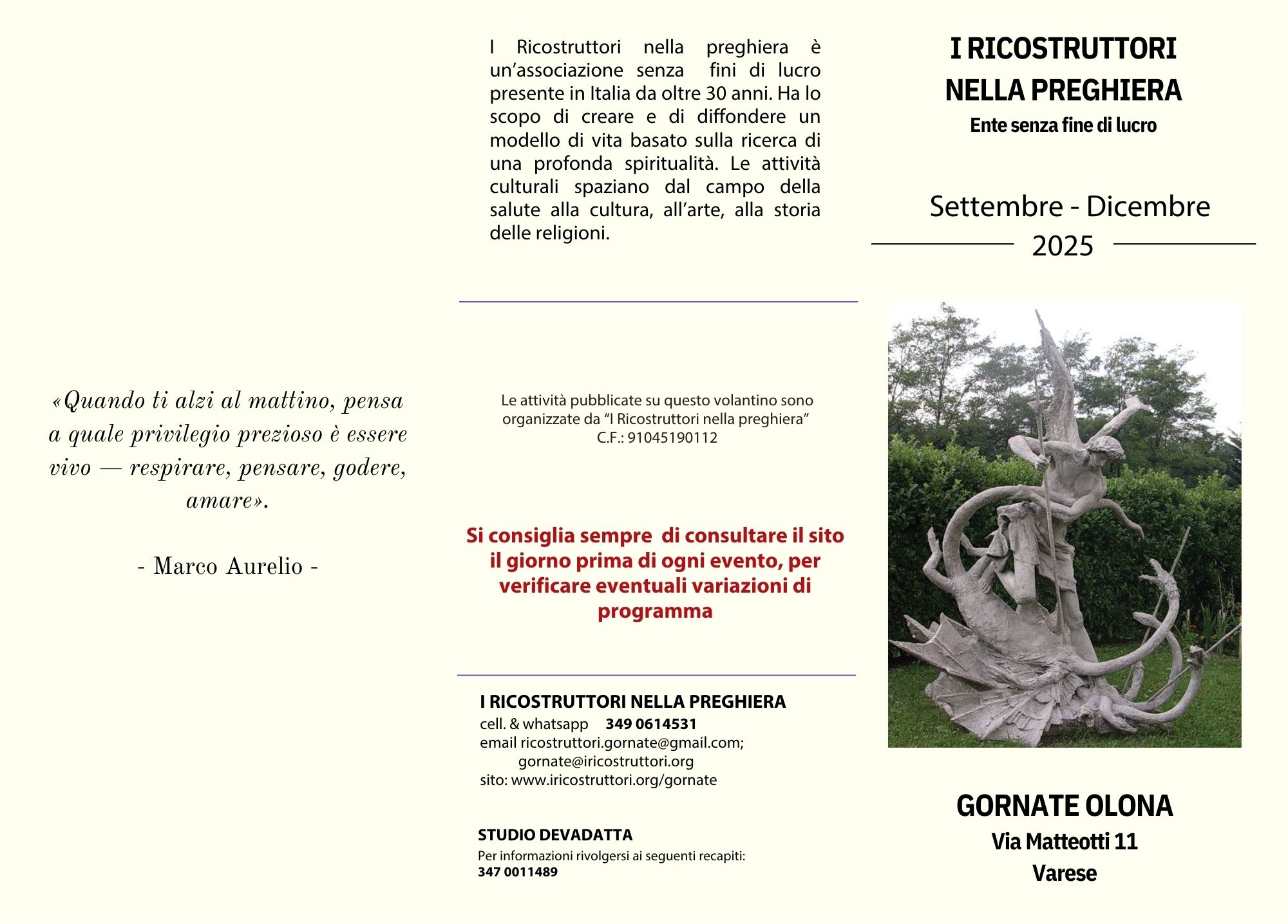 Volantino attività Settembre-Dicembre 2025
